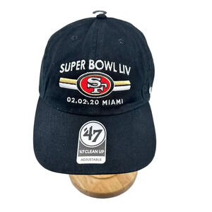 47 Brand Mens San Francisco 49ers Super Bowl Strapback Adjustable Hat NFL Black